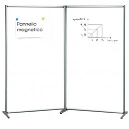 Pannello divisorio con lamiera microforata magnetica - profilo Ø 30 mm.