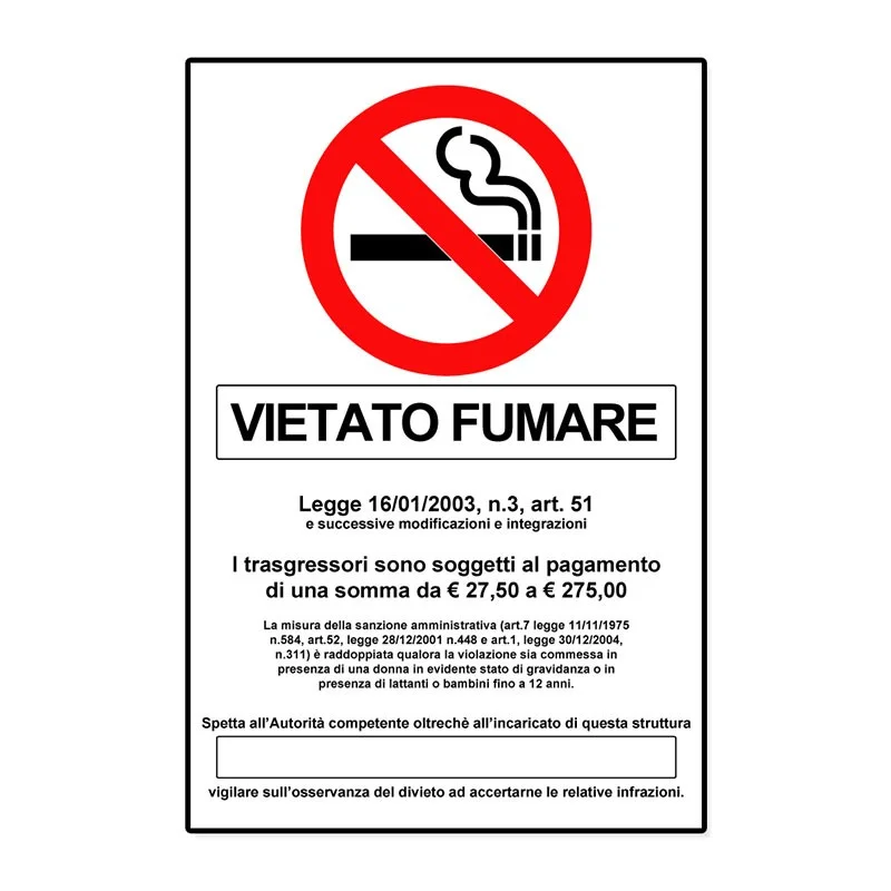 Cartello vietato fumare varie lingue