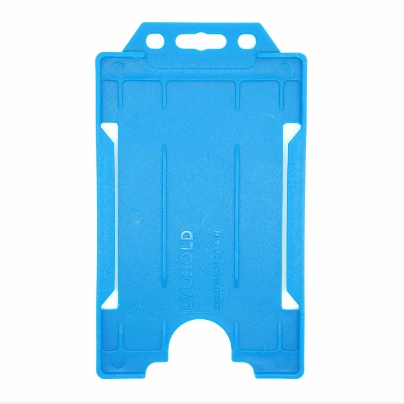 Porta-badge azzurri biodegradabili, verticali singolo lato