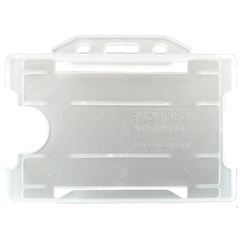 RSSL-Clear 100 Porta badge grigio chiaro in plastica riciclata rigida  Evohold