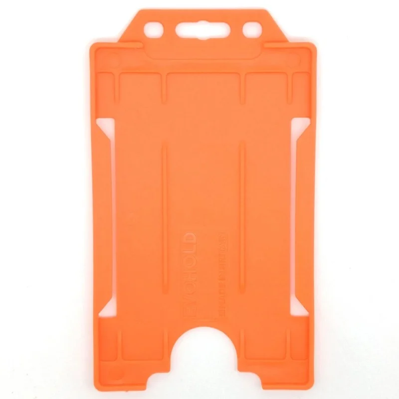 Porta-badge arancione biodegradabili, verticali singolo lato. 100Pz