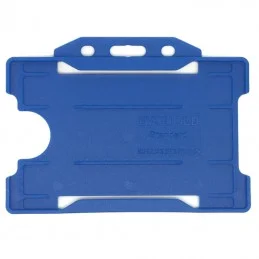 Porta-badge blu navy biodegradabili, orizzontali singolo lato. 100Pz