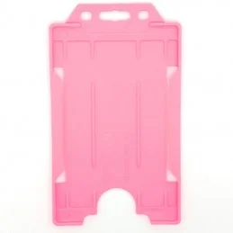 Porta-badge rosa biodegradabili, verticali singolo lato. 100Pz