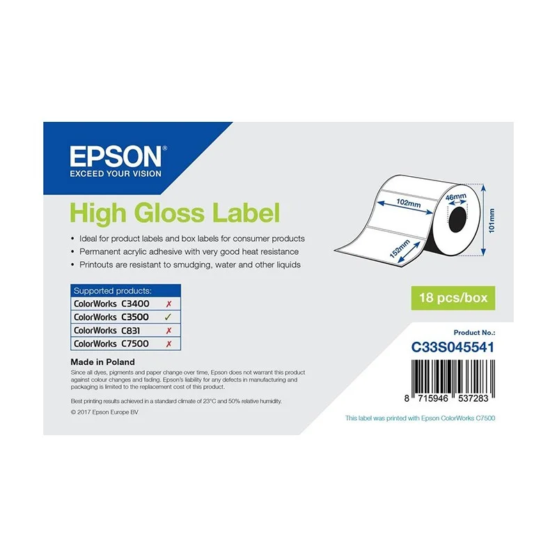 Etichette Epson originali. Prezzi consumabili ColorWorks stampa Inkjet