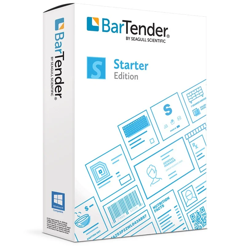 BarTender 2022 Starter, Licenza Workstation per stampanti illimitate, 36 mesi Supporto